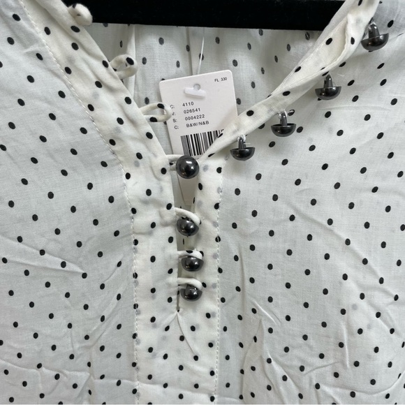 Anthropologie Maeve Lucy Polkadot Tie Waist Blouse size 4 NEW - Picture 7 of 9